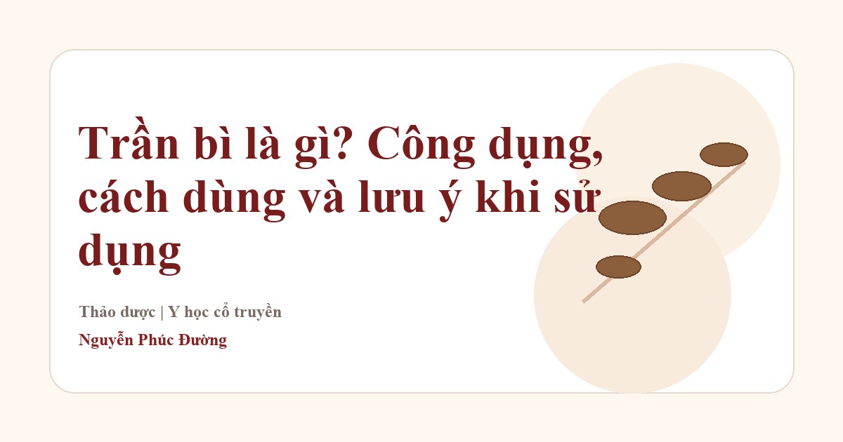 Trần bì trong nhóm vị thuốc Đông y thường gặp